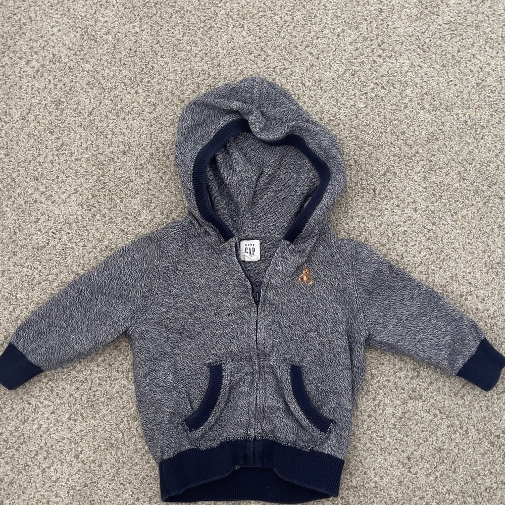 GAP Kids Navy and Gray Hoodie